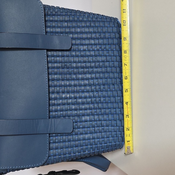 Heidi Carey Blue Woven Leather Freehand Bag. - Picture 5 of 16
